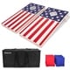 preview thumbnail 1 of 5, GoSports Regulation Size Solid Wood Cornhole Set - American Flag - Includes Two 4' x 2' Boards, 8 Bean Bags, Carrying Case