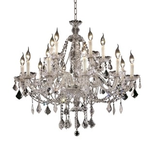 Fleur Illumination Collection Chandelier D:35in H:31in Lt:15 Chrome Finish (Chrome/swarovski elements crystals) - Chandeliers For Bedrooms by Overstock.com