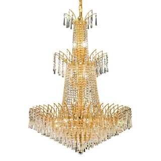 Fleur Illumination Collection Chandelier D:32in H:43in Lt:18 Gold Finish (swarovski elements crystals/Gold) - Chandeliers For Bedrooms by Overstock.com