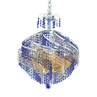 Fleur Illumination Collection Chandelier D:22in H:21in Lt:10 Chrome Finish (Chrome/swarovski elements crystals) - Chandeliers For Bedrooms by Overstock.com