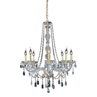 Fleur Illumination Collection Chandelier D:28in H:34in Lt:8 Gold Finish (spectra swarovski crystals/Gold) - Chandeliers For Bedrooms by Overstock.com