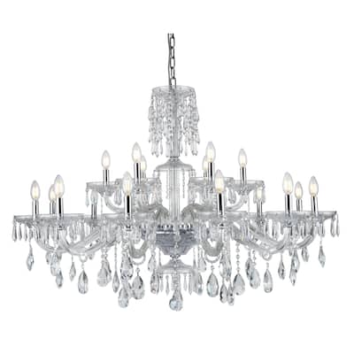 Fleur Illumination Collection Chandelier D:45in H:38in Lt:18 Chrome Finish - royal cut crystals