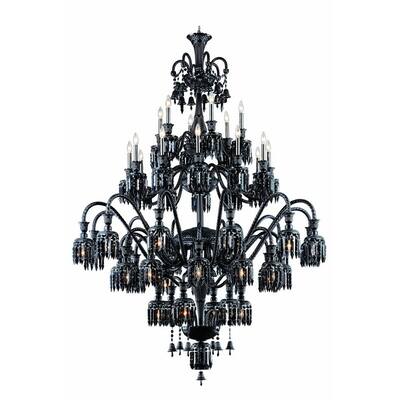 Fleur Illumination Collection Chandelier D:60in H:84in Lt:48 Black Finish - elegant cut crystals