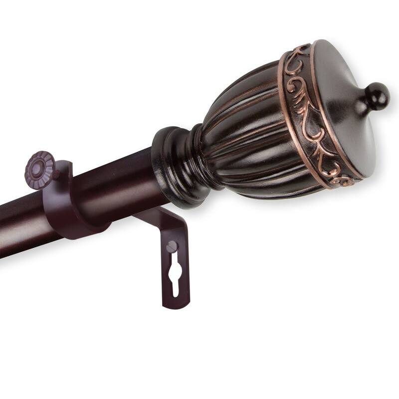 InStyleDesign Risler 1 inch Diameter Adjustable Curtain Rod - 160 to 240 inches - bronze
