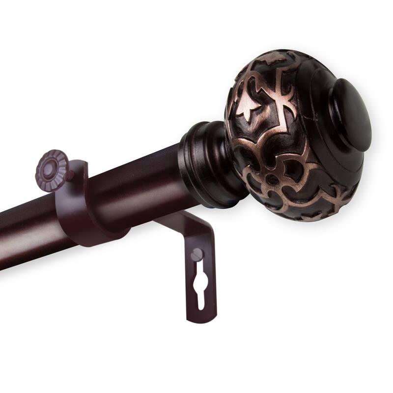 InStyleDesign Sycamore 1 inch Diameter Adjustable Curtain Rod - 28 to 48 inches - bronze