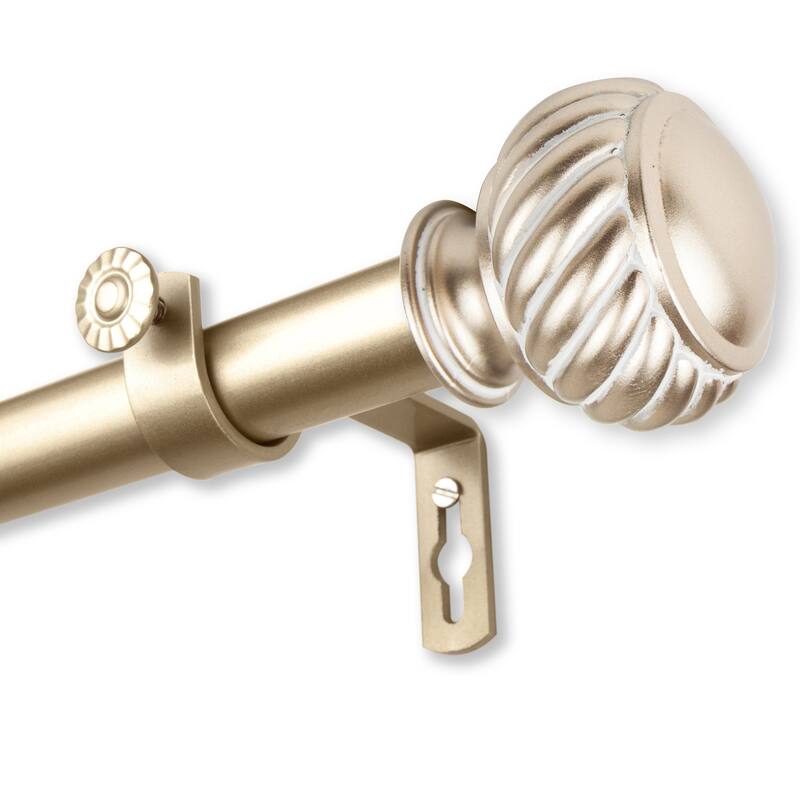 InStyleDesign Barta 1 inch Diameter Adjustable Curtain Rod - 120 to 170 inches - Light gold
