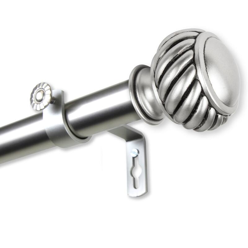 InStyleDesign Barta 1 inch Diameter Adjustable Curtain Rod - 28 to 48 inches - satin nickel