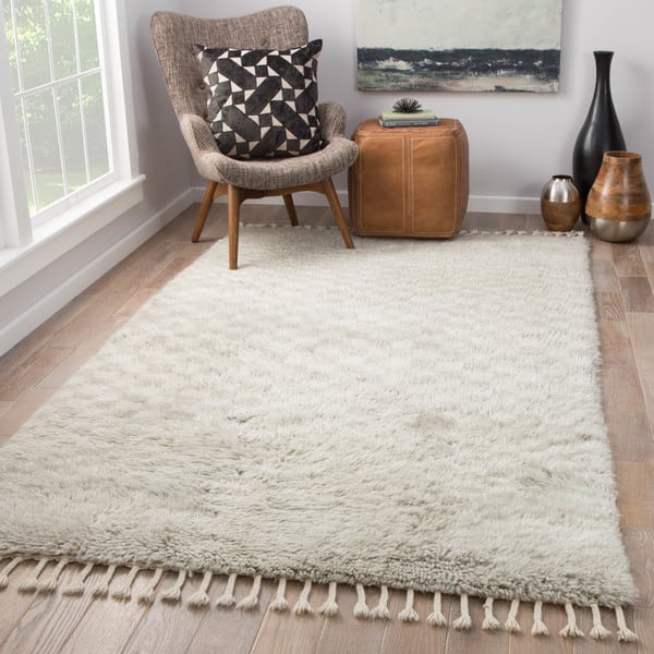 Oswin Hand Knotted Geometric Ivory Light Gray Area Rug 9 X 13 9 X 13 On Sale Overstock 20655223