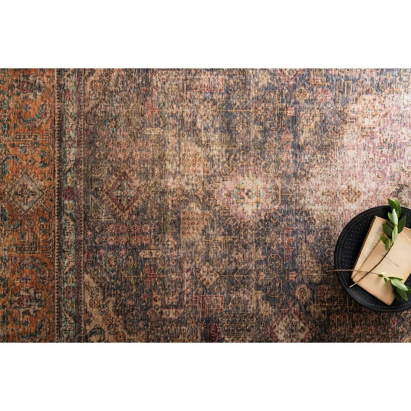 Alexander Home Tremezzina Printed Distressed Medallion Boho Rug