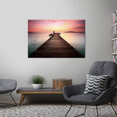 Yosemite Home Decor "The Way" Tempered Glass Wall Art - Multi-Color