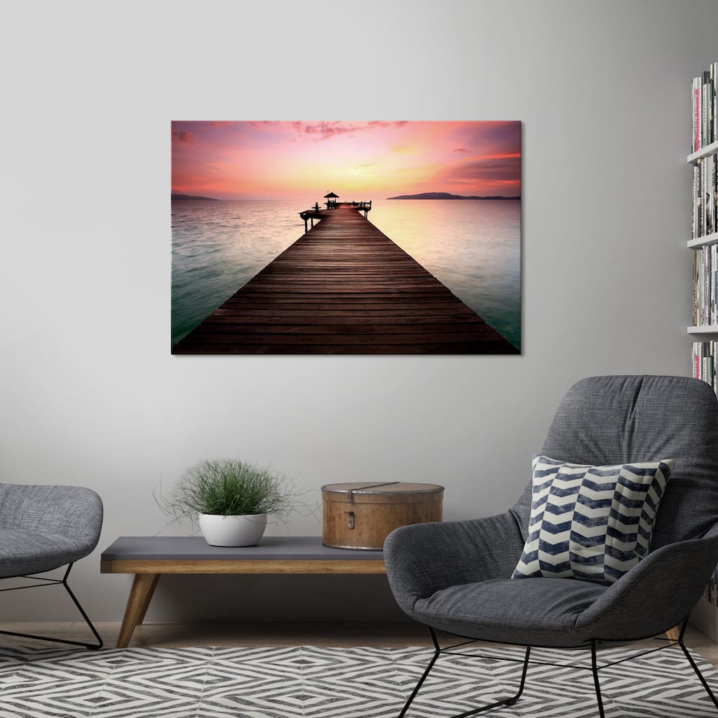 Yosemite Home Decor "The Way" Tempered Glass Wall Art - Multi-Color