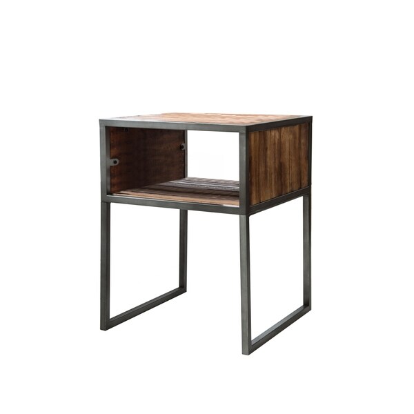 Essex Natural Wood and Metal 18" End Table