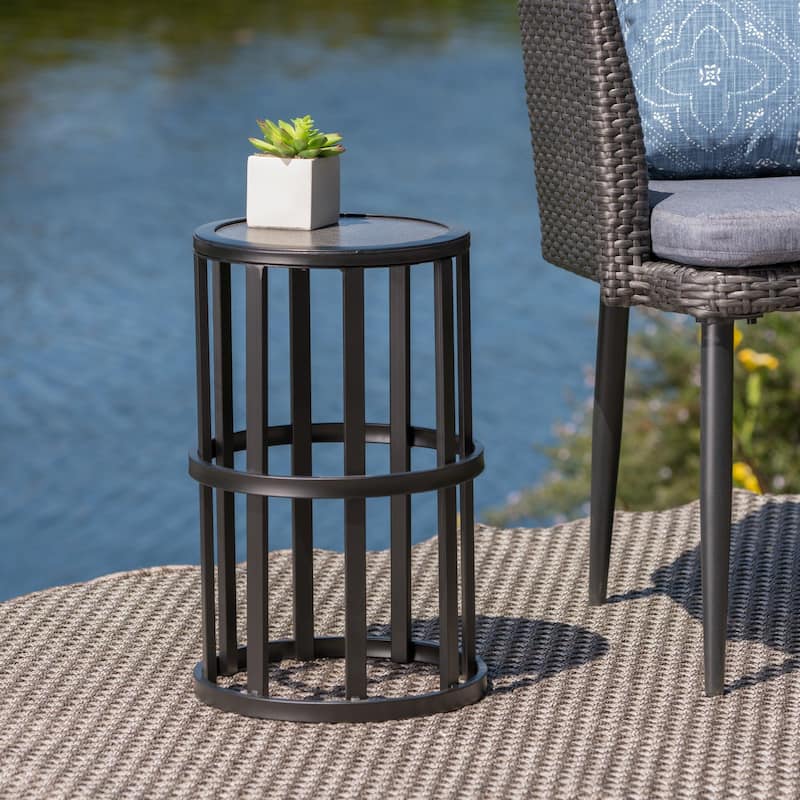 Carlo Outdoor Industrial Ceramic Tile Side Table by Christopher Knight Home