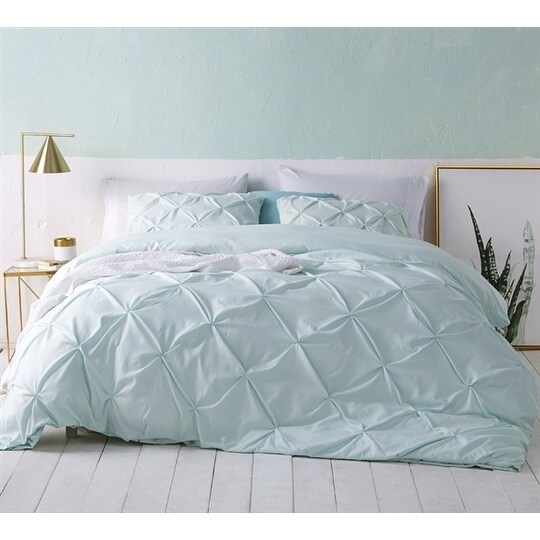 Shop Byb Hint Of Mint Pin Tuck Duvet Cover Free Shipping Today