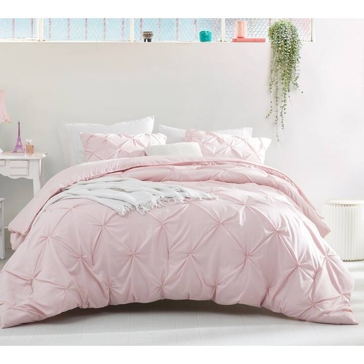 BYB Rose Quartz Pin Tuck Duvet Cover