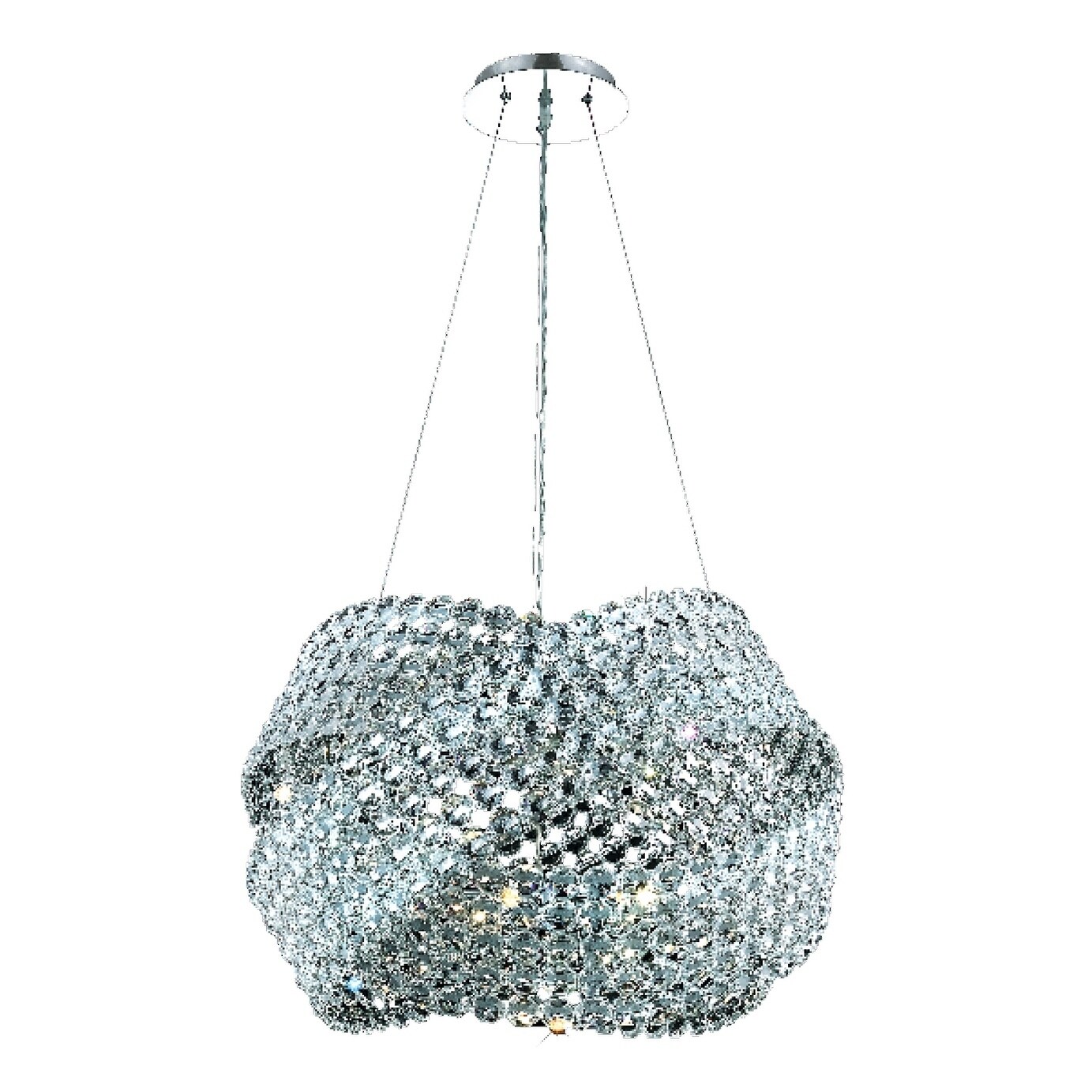Fleur Illumination Collection Chandelier D:20in H:15in Lt:5 Chrome Finish - elegant cut crystals (elegant cut crystals/Chrome) - Chandeliers For Bedrooms by Overstock.com