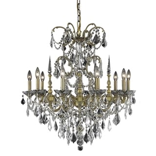 Fleur Illumination Collection Chandelier D:30in H:31in Lt:10 French Gold Finish (french gold/swarovski elements crystals) - Chandeliers For Bedrooms by Overstock.com
