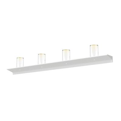 Sonneman Lighting Votives 8-light ADA Satin White LED Wall Bar, Large Laser-Etched Crystal Shade