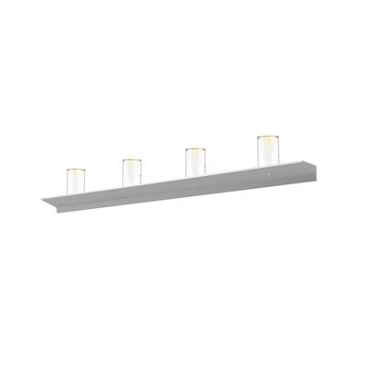 Sonneman Lighting Votives 8-light ADA Bright Satin Aluminum LED Wall Bar, Large Laser-Etched Crystal Shade