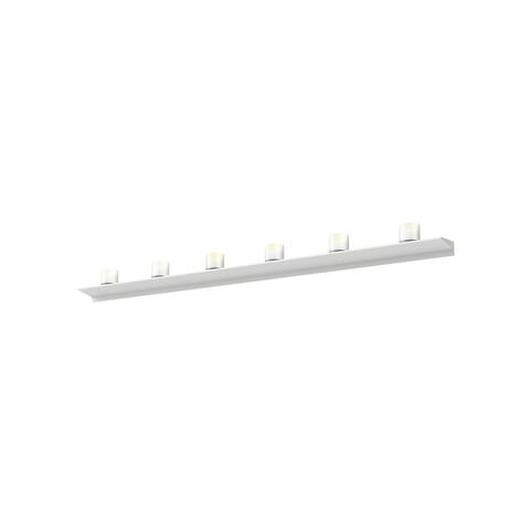Sonneman Lighting Votives 12-light ADA Satin White LED Wall Bar, Large Clear Etched Crystal Shade