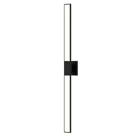 Planes ADA Satin Black 40-inch LED Double Sconce, White Shade