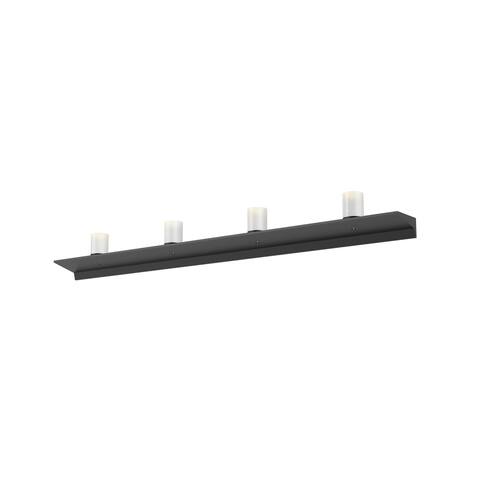 Sonneman Lighting Votives 8-light ADA Satin Black LED Wall Bar, Clear Etched Crystal Shade