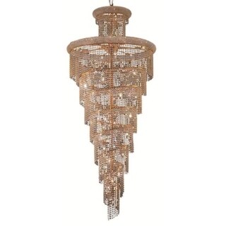 Fleur Illumination 32 light Gold Chandelier (Gold/swarovski spectra crystals) - Chandeliers For Bedrooms by Overstock.com