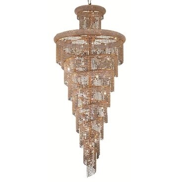 Fleur Illumination 32 light Gold Chandelier (elegant cut crystals/Gold) - Chandeliers For Bedrooms by Overstock.com