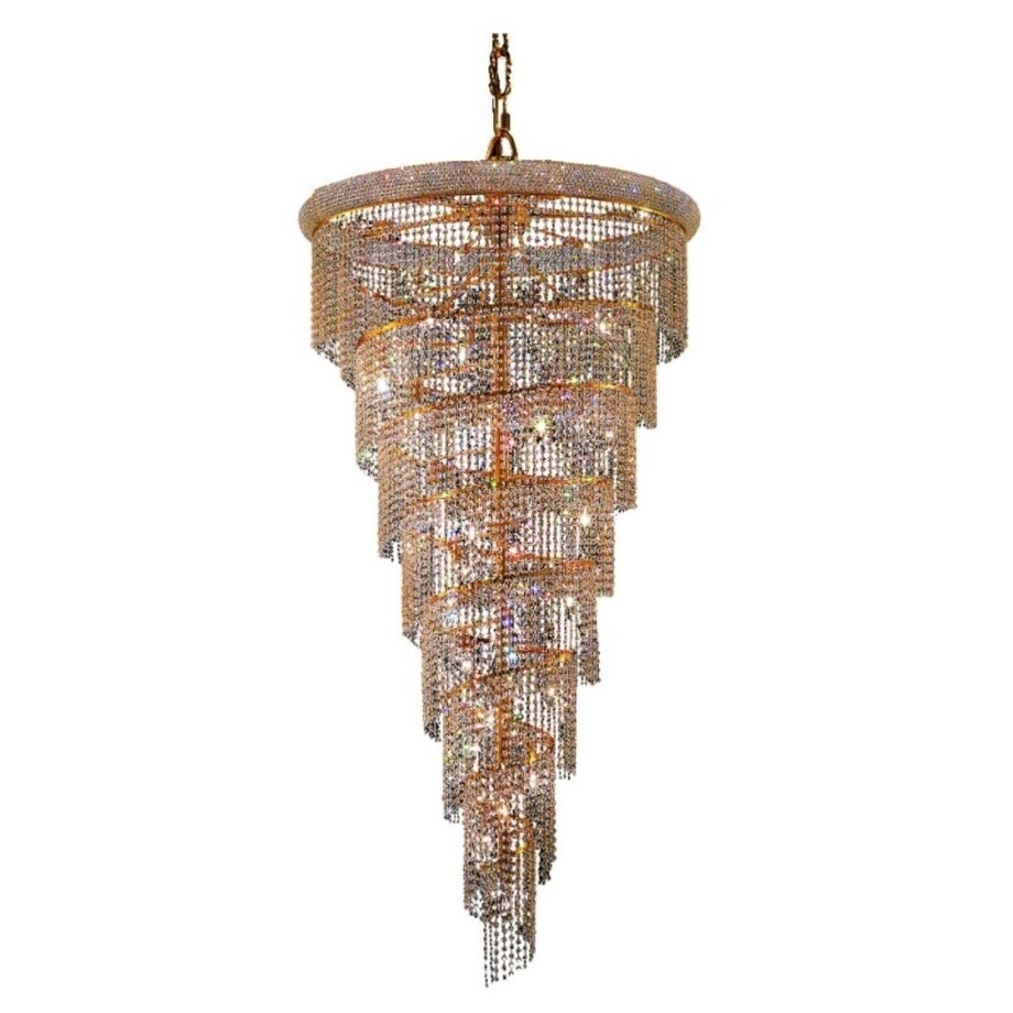 Fleur Illumination 26 light Gold Chandelier (elegant cut crystals/Gold) - Chandeliers For Bedrooms by Overstock.com