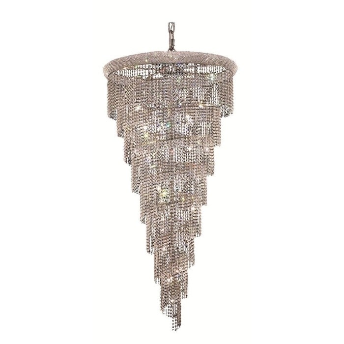 Fleur Illumination 26 light Chrome Chandelier (elegant cut crystals/Chrome) - Chandeliers For Bedrooms by Overstock.com