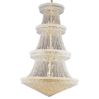 Fleur Illumination 56 light Gold Chandelier (Gold/swarovski spectra crystals) - Chandeliers For Bedrooms by Overstock.com