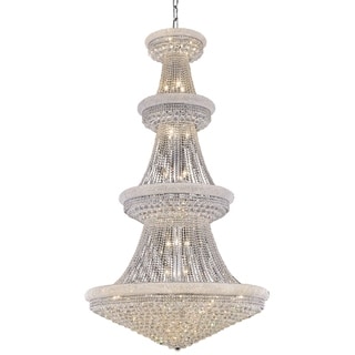 Fleur Illumination 42 light Chrome Chandelier (Chrome/swarovski spectra crystals) - Chandeliers For Bedrooms by Overstock.com