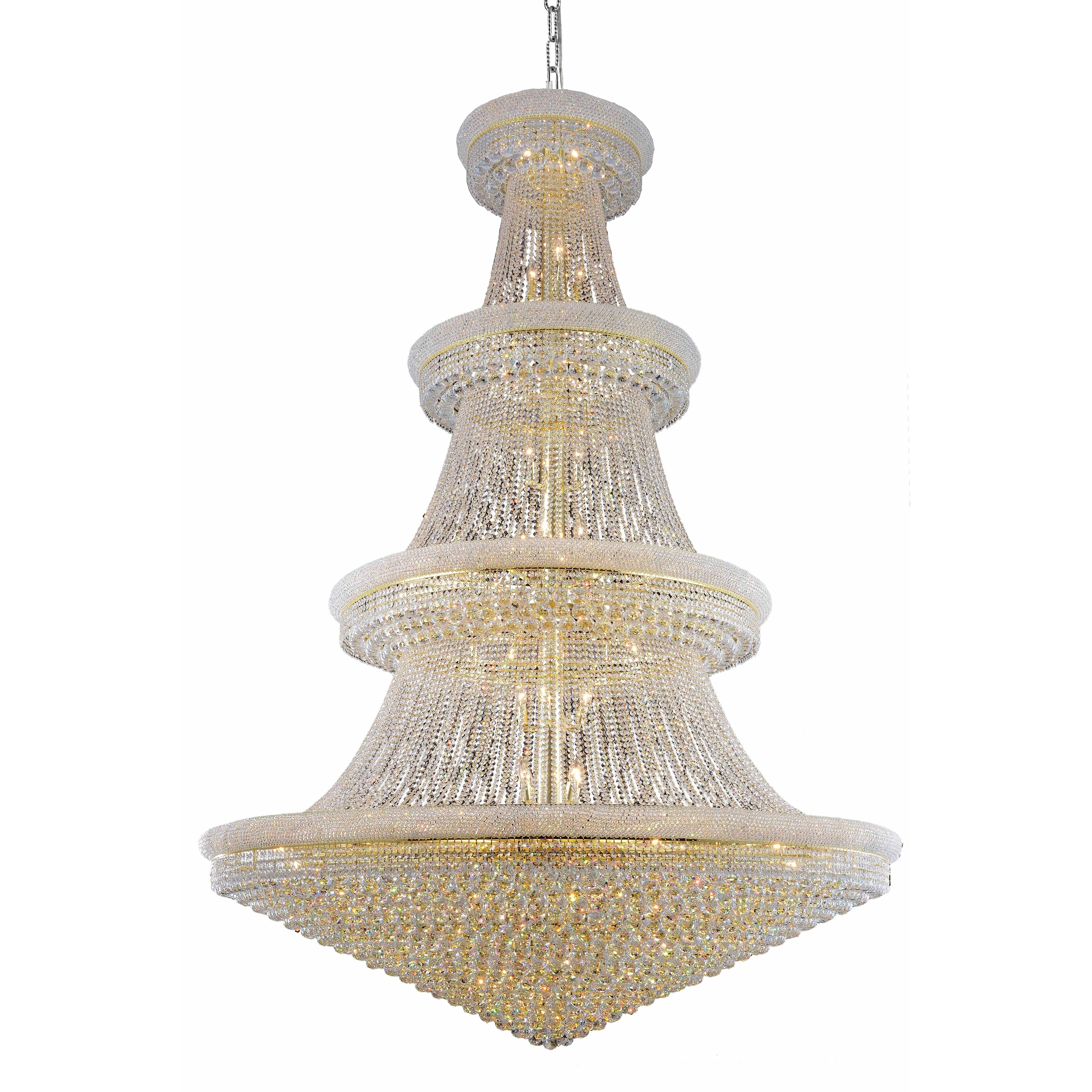 Fleur Illumination 66 light Gold Chandelier (elegant cut crystals/Gold) - Chandeliers For Bedrooms by Overstock.com