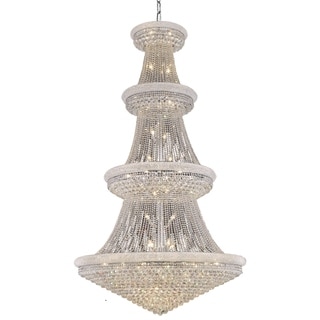 Fleur Illumination 48 light Chrome Chandelier (Chrome/swarovski spectra crystals) - Chandeliers For Bedrooms by Overstock.com