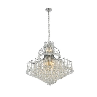 Fleur Illumination 15 light Chrome Chandelier (Chrome/swarovski spectra crystals) - Chandeliers For Bedrooms by Overstock.com