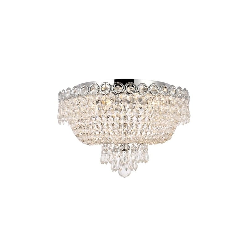 Fleur Illumination 4 light Chrome Flush Mount - CHROME/royal cut crystals