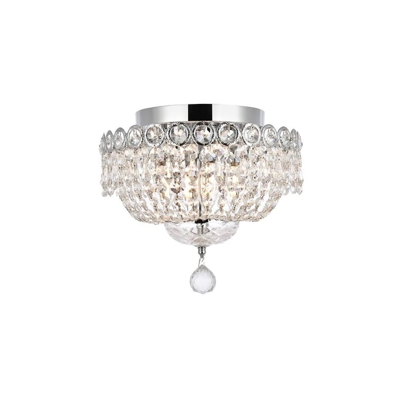 Fleur Illumination 4 light Chrome Flush Mount - CHROME/royal cut crystals