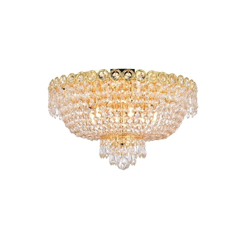 Fleur Illumination 6 light Gold Flush Mount - royal cut crystals/Gold