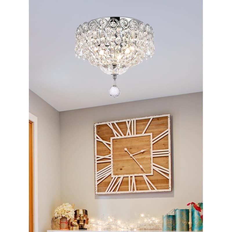 Fleur Illumination 3 light Chrome Flush Mount