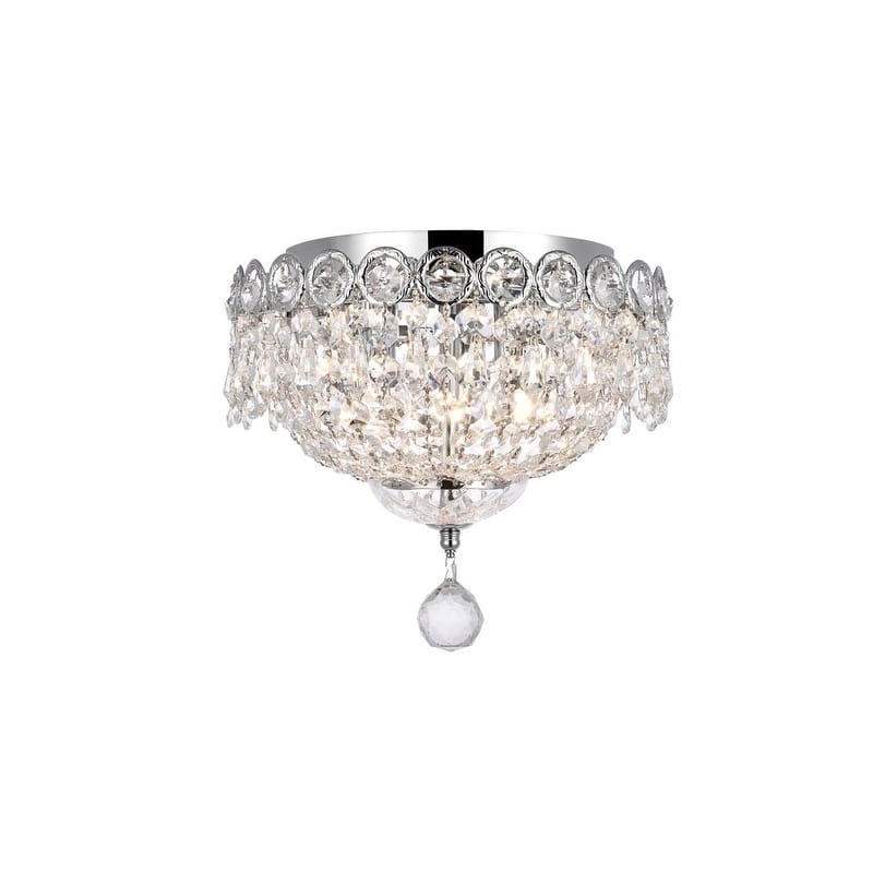 Fleur Illumination 3 light Chrome Flush Mount - CHROME/royal cut crystals