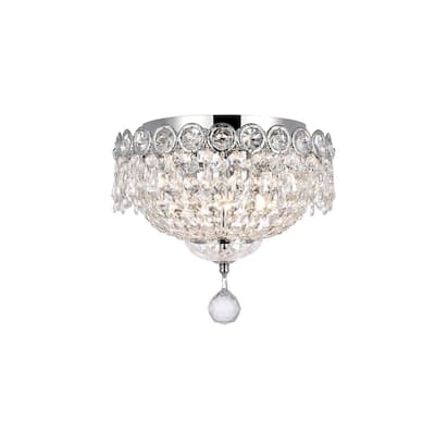 Fleur Illumination 3 light Chrome Flush Mount