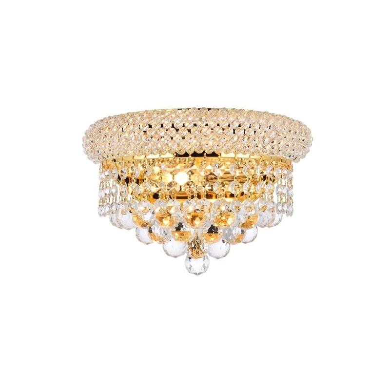 Fleur Illumination 2 light Gold Wall Sconce - royal cut crystals/Gold