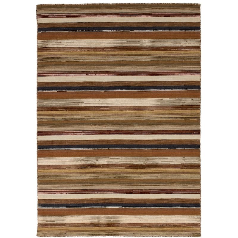 Flat-weave Manhattan Blue, Red Wool Kilim