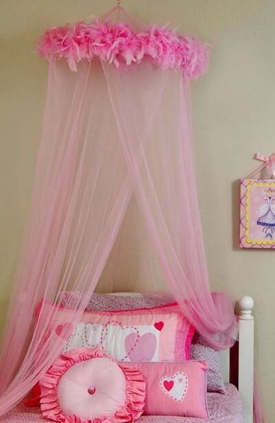 Feather Boa Mosquito Net Canopy