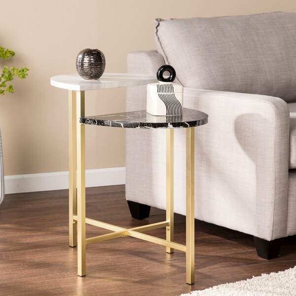 Shop Holly & Martin Bickly End Table - Gold w/ Black and ...