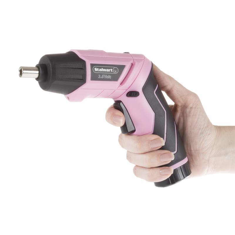 Pivoting Screwdriver 45 Pc. Set-Pivoting Cordless Power Tool with Rechargeable 3.6V Lithium Battery by Stalwart