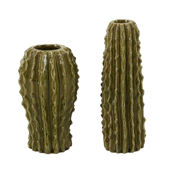 Madison Park Cactus Green Ceramic Vase - Bed Bath & Beyond - 20663898