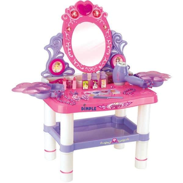 Dimple Dc13988 Princess Themed Vanity Girls Set With 16 Fashion Makeup Accessories Flashing Lights Overstock 20664472