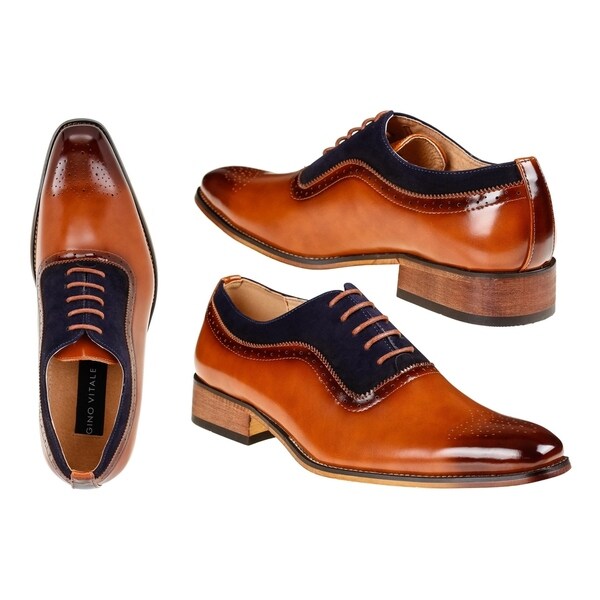 Lace Up Medallion Toe Dress Shoes 