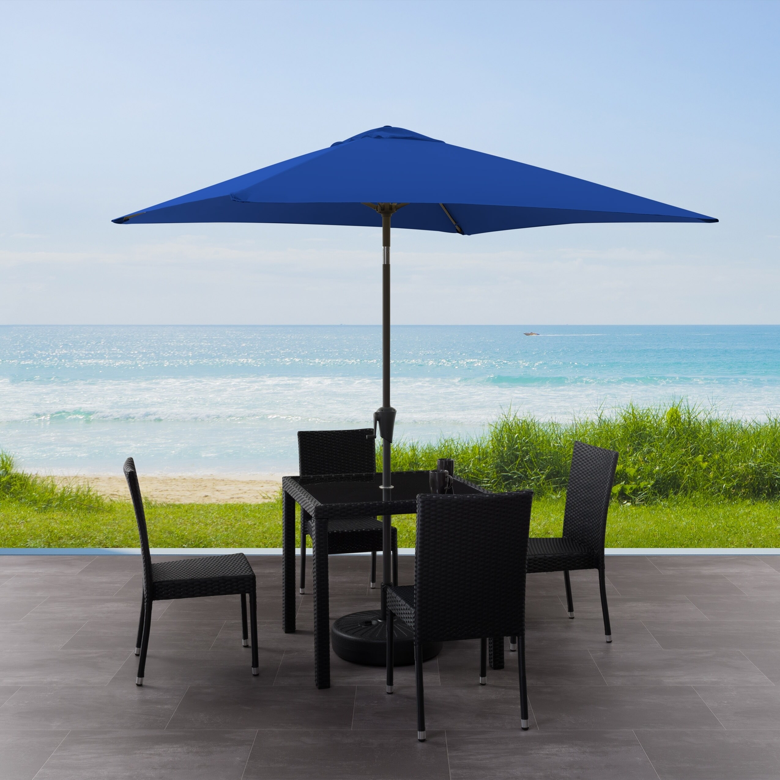 Shop Black Friday Deals On Corliving 9ft Square Tilting Patio Umbrella Overstock 20666557